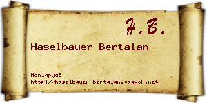 Haselbauer Bertalan névjegykártya